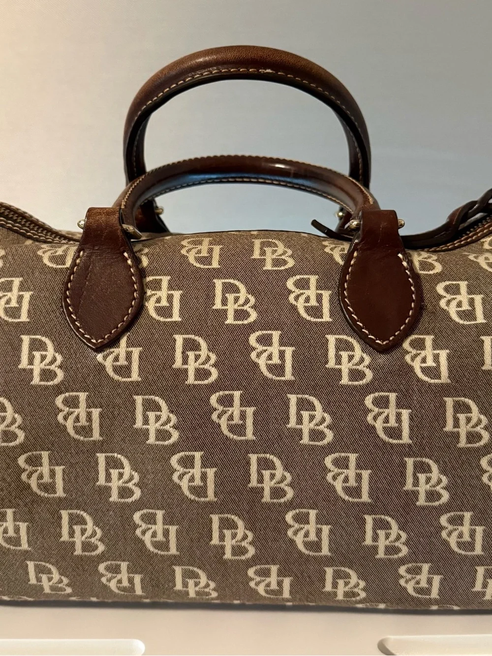 Dooney & Bourke Brown Monogram Satchel